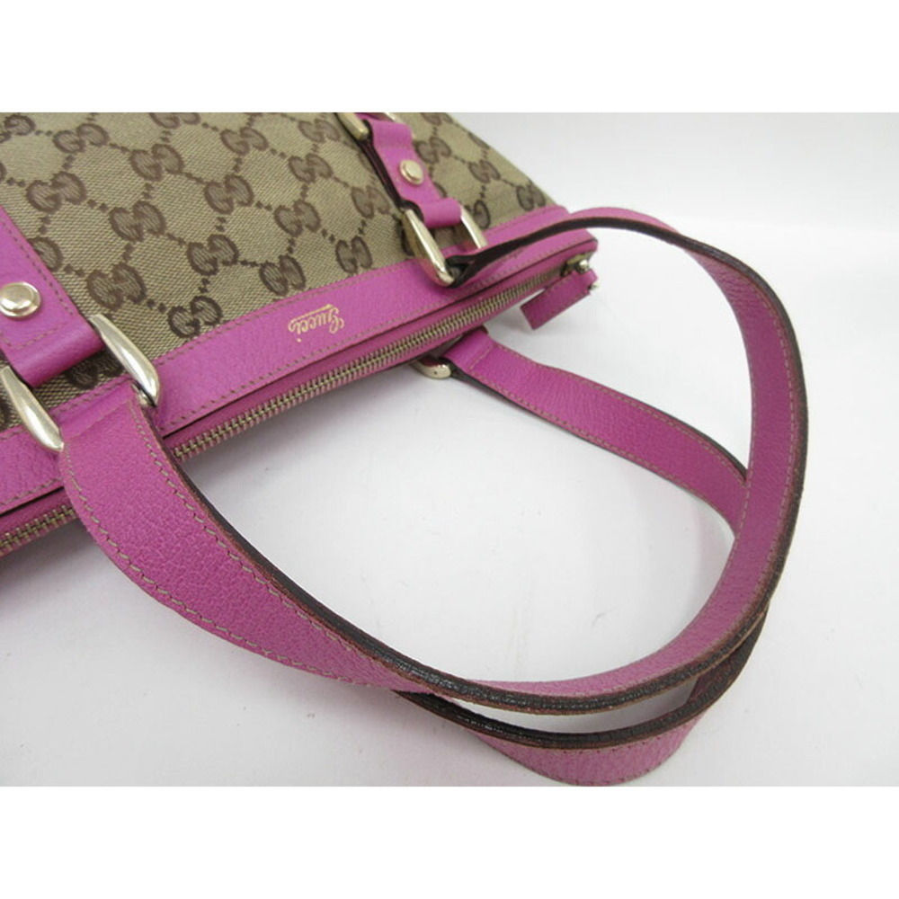 Gucci Canvas Pink GG Bag Tote Abbey Beige - Picture 6 of 11